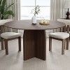 PexFix 52" x 52" Solid Wood Round Dining Table with Walnut Finish and Elegant Arched Legs for Modern Dining Rooms & Kitchens - 4 of 4