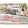 Kids Couch, 2-in-1 Convertible Teddy Fleece Fabric Toddler Sofa Chair, Soft Fold Out Couch Lounger for Kids, Comfy Children's Sofa Bed - 4 of 4