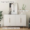 LIVAREEmlen White Modern Buffet Cabinet with Storage, Fluted Sideboard Large Buffet with Adjustable Shelves, Credenza, Accent Cabinet Console Table - 2 of 4