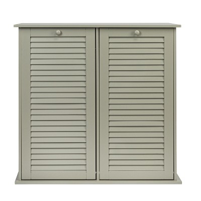 Gray Tilt-Out Cabinet Laundry Sorter with Shutter Front