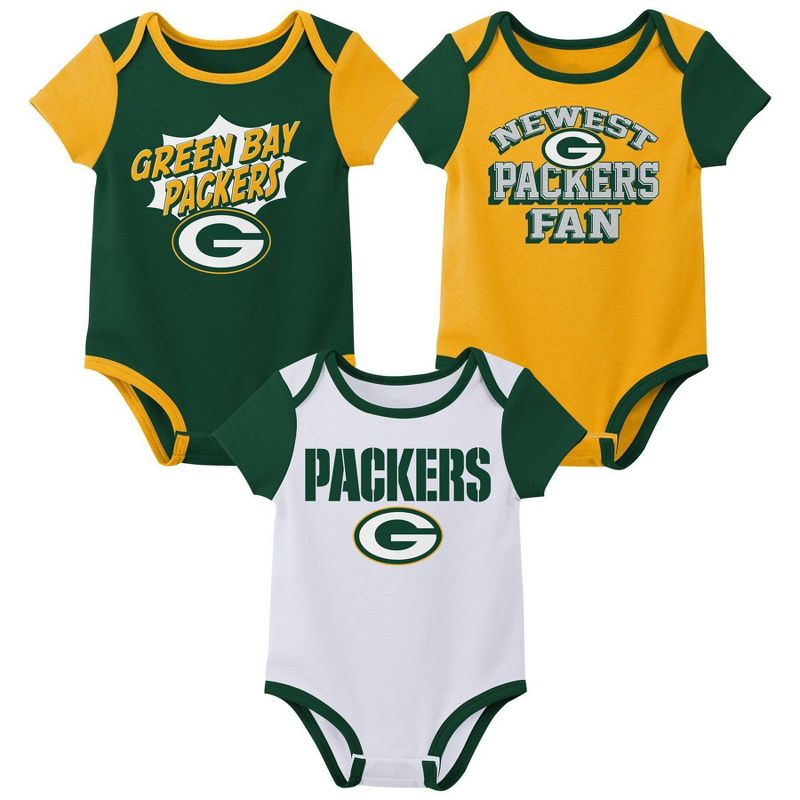 NFL Green Bay Packers Infant Boys&#39; 3pk Bodysuit, 1 of 5