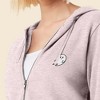 Dalix Ghost Embroidered Fleece Zip Washed Hoodie Cold Fall Winter Women - 4 of 4