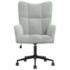vidaXL Relaxing Chair Light Gray Velvet (100% polyester), Steel Standard - Light Gray - 3 of 4