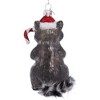 Kurt Adler Noble Gems Glass Ornament for Christmas Tree, Raccoon with Candy Cane - 2 of 2