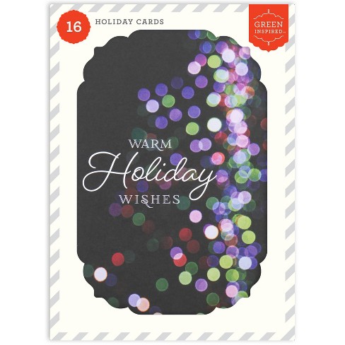 Green Inspired Happy Holiday Night Lights Boxed Cards 16ct Target