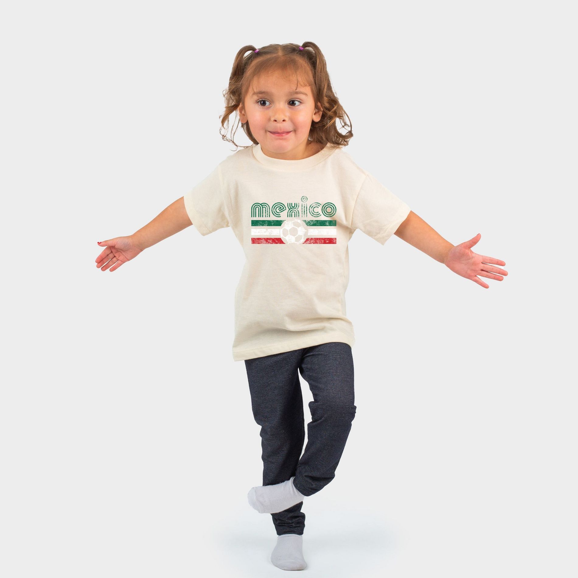 Mexico Soccer Flag - Toddler Short Sleeve Graphic T-Shirt