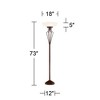 Franklin Iron Works Torchiere Floor Lamp LED 73" Tall Oil Rubbed Bronze Caged Frosted Glass Shade for Living Room Bedroom Office Uplight - 4 of 4