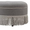 Sapphtopaz Modern 24" Ottoman Round Footstools with Button Tufted Top and Tassels Upholstered Accent Ottoman for Living Room, Bedroom - 2 of 4