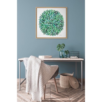 Natural Green and Blue Abstract Canvas Wall Art, 22x22