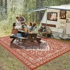 Outdoor Rug Medallion Plastic Straw Camping Carpet, Reversible Floor Mat, UV-Resistant Indoor Outdoor Area Rug for Backyard, Deck, Picnic, Porch - 4 of 4