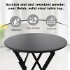 3 Pieces Folding Patio Furniture Sets with Table & 2 Chairs, Heavy-Duty Flat Tube Metal Frame for Balcony Lawn Garden Poolside - 2 of 4