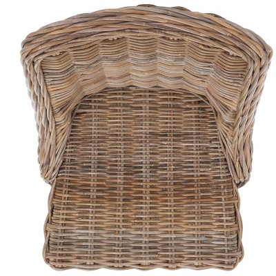 Caprice Gray Rattan and Mahogany Dining Chair Set