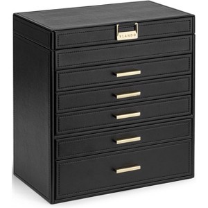 6-Layer Large Jewelry Box Organizer for All Accessories, Beige - 1 of 4