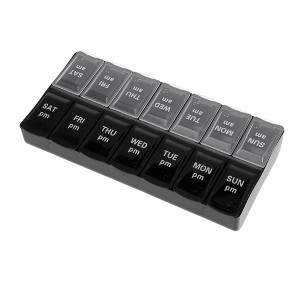 Unique Bargains 14 Grids Double Row Pill Box 1 Pc - 1 of 4
