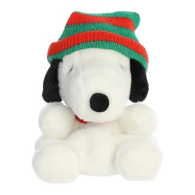 Aurora Mini White Peanuts Snoopy Beanie Festive Plush Toy 5 Inches