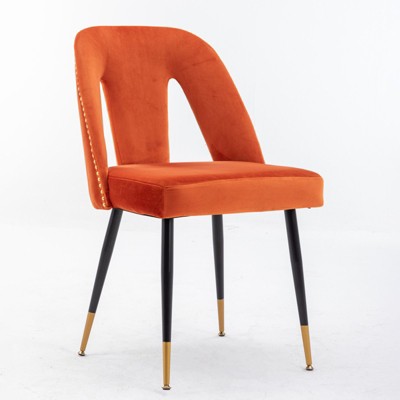 NicBex Dining Chair Set of 2 Contemporary Velvet Side Chair with Backrest & Metal Legs for Kitchen,Dining Room