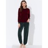 cheibear Womens Velvet Sleepwear Long Sleeve with Pants Lounge Winter Warm Pajama Set - 2 of 4