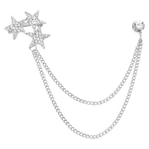 Unique Bargains Alloy Rhinestones Durable Fashionable Tassel Chain Hanging Crystal Brooch - 1 of 4