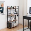 Costway 4 -tier Industrial Bookshelf Open Storage Bookcase Display ...