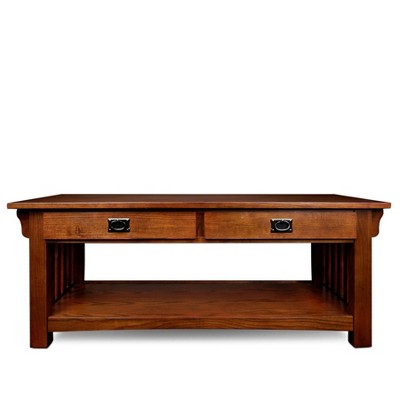 Mission Solid Oak Rectangular Coffee Table with Storage - Medium Oak