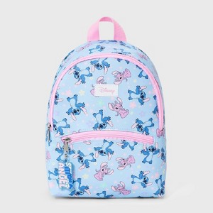 Kids' Stitch & Angel 11" Mini Backpack - Blue - 1 of 4