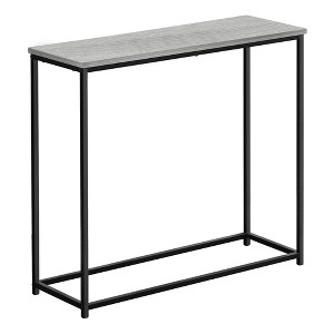 Monarch Specialties Accent Table Console Entryway Narrow Sofa Living Room Bedroom Grey Laminate Black Metal Contemporary Modern - 1 of 4