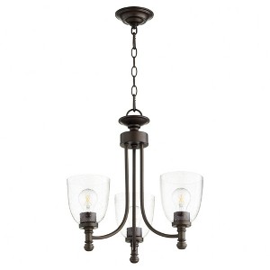 Quorum Lighting Rossington 3-Light Chandelier, Oiled Bronze Finish, Clear/Seeded Glass - 1 of 1