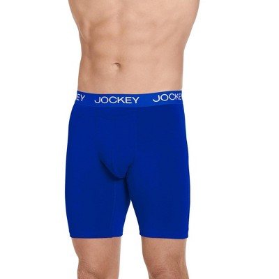 Jockey Staycool Mens 3 Pack Long Leg Boxer Briefs, Color: Blue