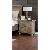 3 Earl Drawer Nightstand Gray - HOMES: Inside + Out: With USB Port, Metal Glides, Wood Veneer, 75lb Capacity - 2 of 4