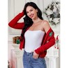 Clearlove  Women Knit Cardigan Christmas Tree Christmas Cardigan Cute Xmas Holiday Sweaters Cardigan - 4 of 4