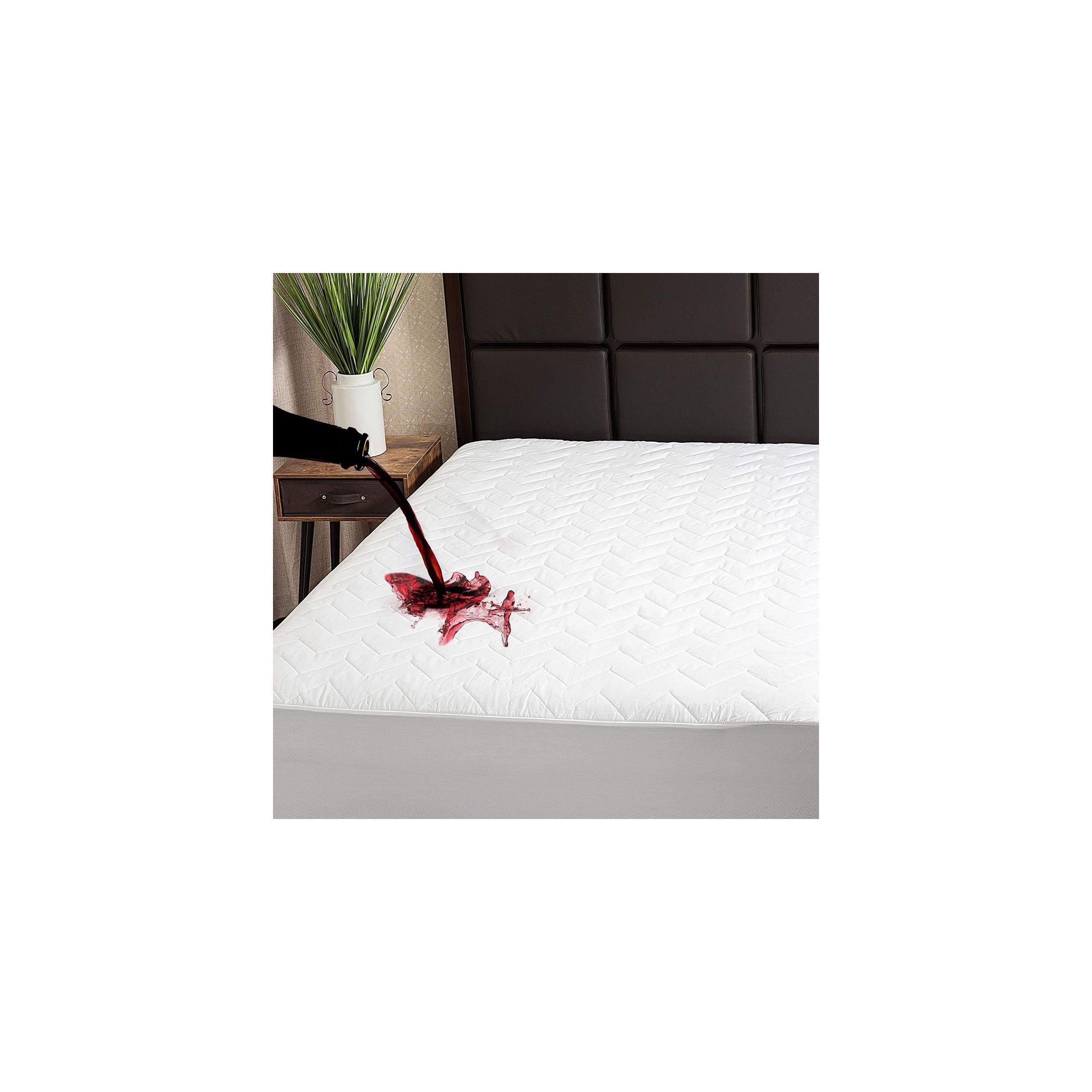 Waterguard Waterproof King Quilted Mattress Protector - White
