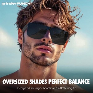 grinderPUNCH XL Polarized Oversized Sunglasses  Lightweight Men's Big Wide Head UV Protection for Sports, Driving, Fishing  Large Face Fit (Matte) - 1 of 4