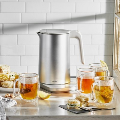 Silver Stainless Steel 1.5-Liter Cool Touch Electric Tea Kettle