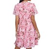 Anna-Kaci Women's Short Sleeve V-Neck Tiered Floral Print Mini Dress with Relaxed Flowing Silhouette - 2 of 4