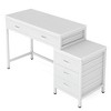 Resenkos Computer Desk, Office Desk, Study Desk,5-Drawer Computer Desk, Study Writing Table with Reversible Drawer Cabinet,White - 4 of 4