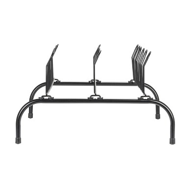 Black Metal Wire 9-Pair Vertical Shoe Rack