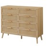 Grungis Wooden 6 Double Dresser with Rattan Drawers,Wooden Chest of Drawers for Living Room Bedroom,Entrance and Hallway - 3 of 4