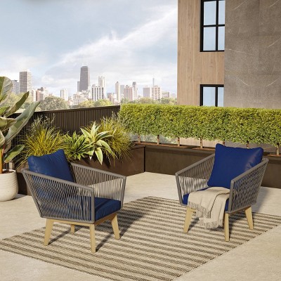 2pc Chairs with Cushions - Gray - TK Classics