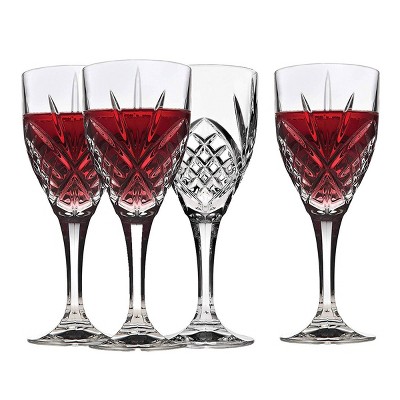 Clear Crystal Cut Classic Wine Glass Set of Four