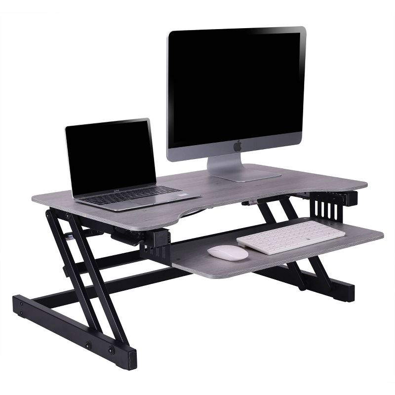 Deluxe Height Adjustable Sit to Stand Desk Computer Riser - Rocelco, 2 of 11