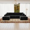 131.9"70.8" Plush Corduroy 4-Piece Modular Sectional Sofa with No Assembly Required and Comfortable Chaise Lounge - 2 of 4