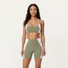 Anna-Kaci Active Women's Square Neck Colorblock Sports Bra with Spaghetti Straps and Stretch Fit Fabric - 2 of 4