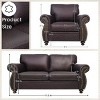 Living Room Furniture Sets,Mid-Century Vintage Sofa Couches with Rivet Design - 4 of 4