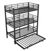 CAVINAS Full XL over Twin XL over Queen Bunk Bed Metal Triple Bed Frame with Guardrail for Bedroom - 3 of 4