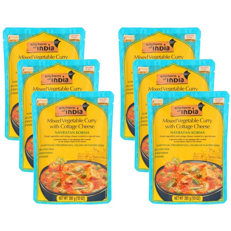 Kitchens of India Navratan Korma Mixed Vegetable Curry with Cottage Cheese - Case of 6/10 oz, 1 of 8