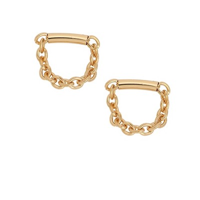 SOHI Women's Old Gold The Chain Bar Drop Earrings