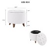 CAVINAS Modern Round Teddy Fleece Ottoman Bench with Storage,Small Button Tufted Storage Ottoman for Living Room - 4 of 4