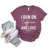 Simply Sage Market I Run On Caffeine And Love Short Sleeve Tee - 2XL - Plum - 2 of 4