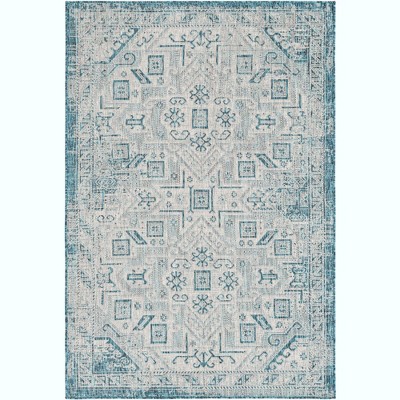 Unique Loom Outdoor Aztec Coba Border Woven Area Rug, 3 of 11