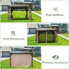 DOMETOUR 10' x 12' Hardtop Aluminum Gazebo with Steel Double Roof, Curtains & Netting, Permanent Outdoor Pavilion, Brown - 2 of 4